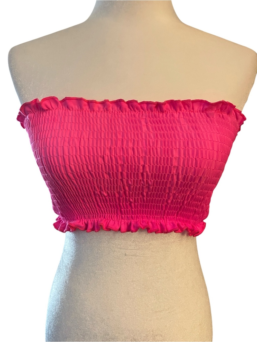 Etophe Studios Smocked Tube Top in Hot Pink Size Small